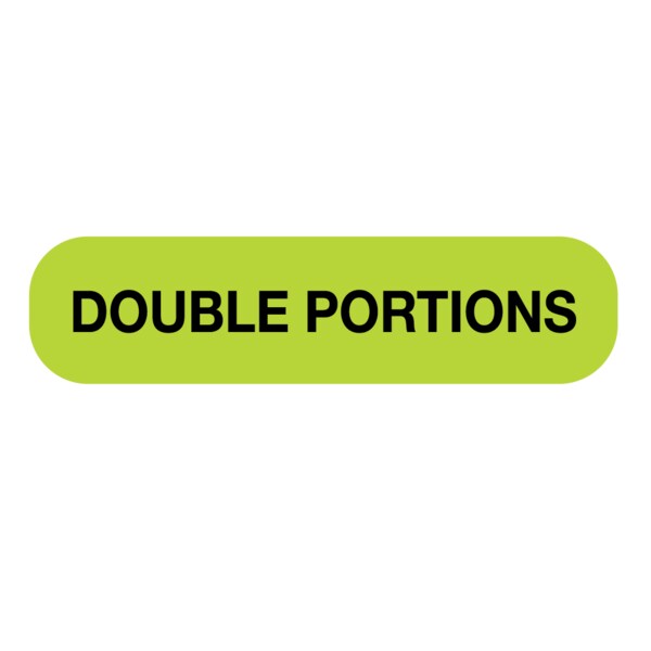 Double Portions Label 5/16 x 1-1/4"